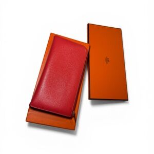AUTHENTIC Hermes L-Shaped Zipper Long Wallet (remix voyage: red) w/ box